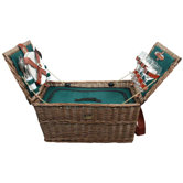 Covington Insulated Picnic Basket in Hunter Green Lining