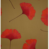 Biloba Wallpaper in Orange and Green by Kristina Isola