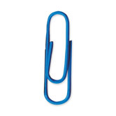 Paper Clips, 1-3/8", Jumbo, Vinyl, 100/PK, Assorted Colors