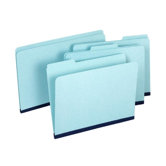 Folder, 1"Expansion, 1/3 Cut Tab, 11-3/4"x9-1/2", 20 per Box, Blue