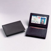 Cowhide Drum-Dyed Nappa Leather Two Fold ID Business Card Case