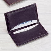 Black Cowhide Nappa Supple Leather Business Card Case