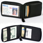 Cowhide Nappa Leather Zippered Wallet