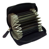 Cowhide Napa Leather Zip-Around Card Holder
