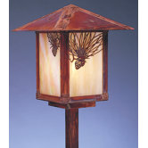 Evergreen 9" Outdoor Post Lantern with Filigree