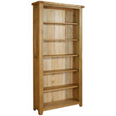 Bordeaux Tall Bookcase in Medium Oak Stain and Satin Lacquer