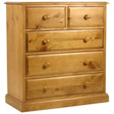 Pine Large 5 Drawer Chest
