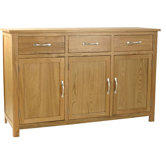 Essentials 3 Drawer Sideboard in Light Oak Stain and Satin Lacquer