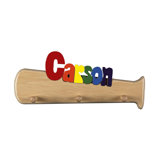 Personalized Double Name Bat Coat Rack