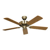 5-flg. Deckenventilator "Classic Royal" in Messing antik / Eiche antik
