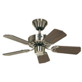 5-flg. Deckenventilator "Classic Royal" in Chrom geb&uuml;rstet / Buche ged&auml;mpft