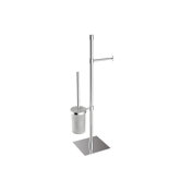 Complements 9.1" x 9.1" Rampin Towel Stand with Toilet Paper Holder and Toilet Brush Holder in Polished Chrome