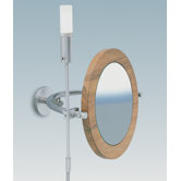 WS1 Wall-mount Magnifying (3X) Nutwood Frame Makeup Mirror with Halogen Light, 8.6" Extension