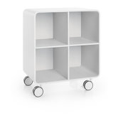 Linea Bej Four Shelf Storage Unit with Wheels