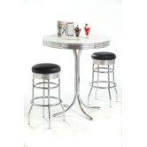 Retro 3 Piece Pub Set in Bright Chrome