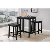 3 Piece Bar Table Set in Black