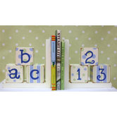 ABC 123 Bookends in Blue / Green