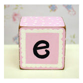 "e" Letter Block in Pink