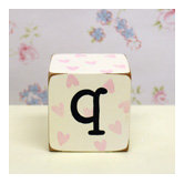 "q" Letter Block in Pink