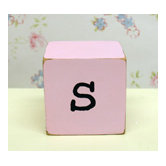 "s" Letter Block in Pink
