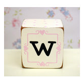 "w" Letter Block in Pink