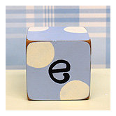 "e" Letter Block in Blue