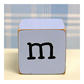 "m" Letter Block in Blue
