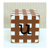 "u" Letter Block in Chocolate