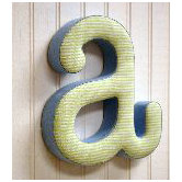 "a" Fabric Letter in Blue / Green