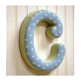 "c" Fabric Letter in Blue / Green