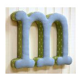 "m" Fabric Letter in Blue / Green