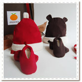 Organic Holiday Hat & Bootie Set for Baby (0-6 mo.)