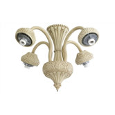 2.25" Neck Four Light Ornate Ceiling Fan Fitter