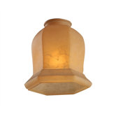 Tea Stained Mission Glass Hexagon Bell Replacement Glass