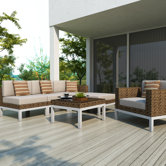 Beach Grove 6 Piece Sectional Deep Seating Group with Cushions