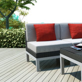 Beach Grove Deep Seating Armless Chair with Cushions