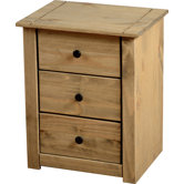 Panama 3 Drawer Bedside Table