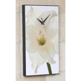 White Gladiolus Flower Wall Clock