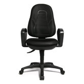 Welding Point Swivel Chair with Fixed Armrests in Black