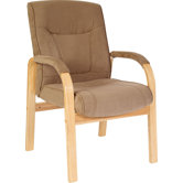 Guildford Suede Effect Visitor Armchair in Cappucino