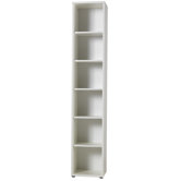 Mura Five Shelf Bookcase in White Melamine