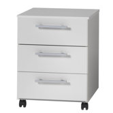 Mura Three Drawer Filing Pedestal in White Melamine