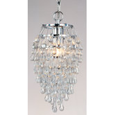 Crystal Teardrop 1 Light Mini Chandelier