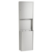 Recessed Paper Towel Dispenser and Waste Receptacle