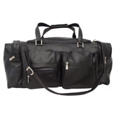 Traveler 24" Leather Travel Duffel with Pockets
