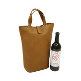 Fashion Avenue Double Wine Tote in Saddle