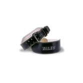 Black 4" Leather Lifting Back Support Belt With Built-In Foam Lumbar Pad