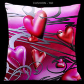 Valentines Pillow with Red and Pink Hearts