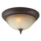 Fluorescent 2 Light Flush Mount