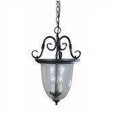 Sophisticated Detail  Smoke Bell Hanging Outdoor Lantern in Rust